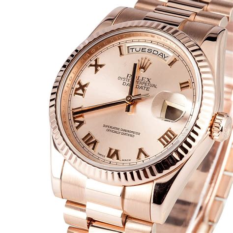 rolex president rose gold.